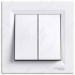 ASFORA 106+6 Kettõs váltókapcsoló, fehér  